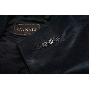 Canali Velvet/Velour Blue Cotton Sport Coat Jacket Sz 46L